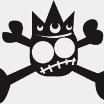 Crowned and stitched mouth cute skull Thumbnail