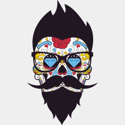 Hipster sugar skull with glasses Thumbnail