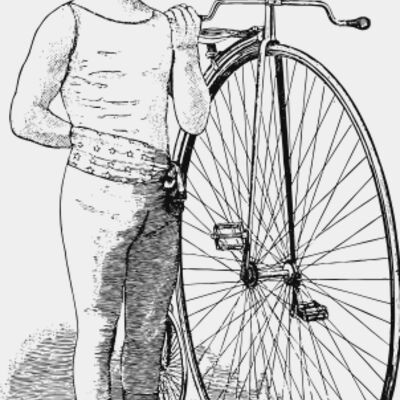 Man with Penny Farthing vintage print Thumbnail